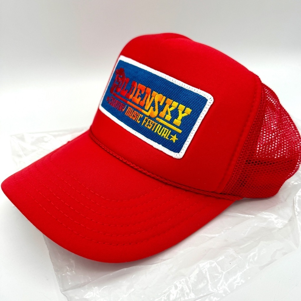 NWT Aviator Nation Golden Sky 2024 Festival Trucker Hat Cap Red Country Music